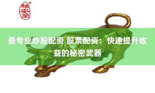 最专业炒股配资 股票配资：快速提升收益的秘密武器